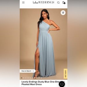 Dusty Blue one shoulder dress